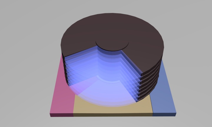Revolving Shutter on bottom plate with fins